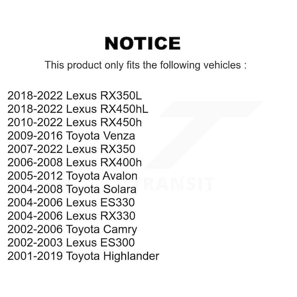 Front Link Pair For Toyota Highlander Lexus Camry RX350 Avalon Venza RX330 Solara ES330